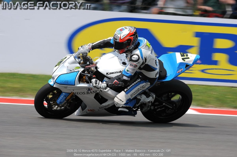 2009-05-10 Monza 4070 Superbike - Race 1 - Matteo Baiocco - Kawasaki ZX 10R.jpg
